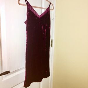 Faux velvet burgundy adjustable strap cute dress